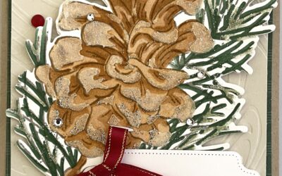 Pinecone Card Tutorial With Masks, Glitter Paste & Sequins